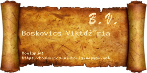 Boskovics Viktória névjegykártya